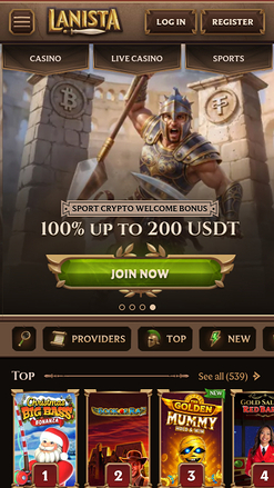 Page d'accueil du casino Lanista