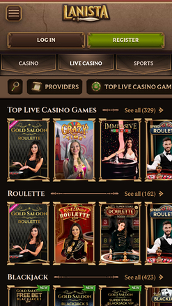 Casino Lanista avec croupier en direct
