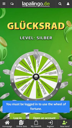 Lapalingo Casino Mobile Wheel of Fortune