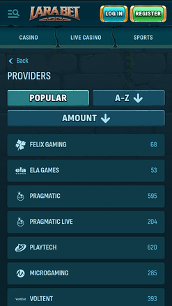 Larabet Casino Mobile Game Developers