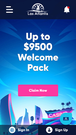 Page d'accueil mobile du casino Las Atlantis