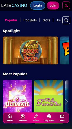 Late Casino Mobile Games