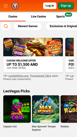 Juegos móviles del casino LeoVegas