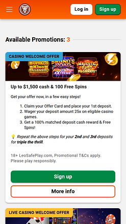 Promociones móviles de LeoVegas Casino