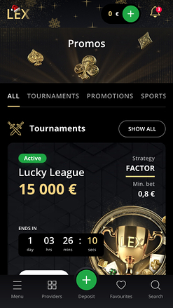 Promotions mobiles de Lex Casino