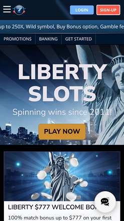 Liberty Slots Casino Mobile Homepage