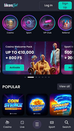 Mi piace. Pagina iniziale mobile di Likes.bet Casino