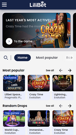 Casino mobile Lilibet avec croupier en direct