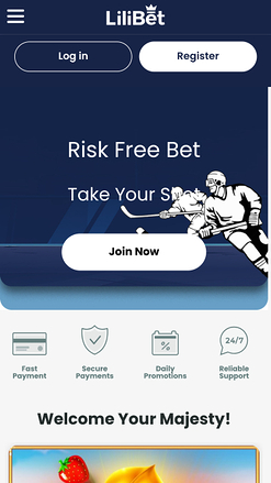 Lilibet Casino Mobile Homepage