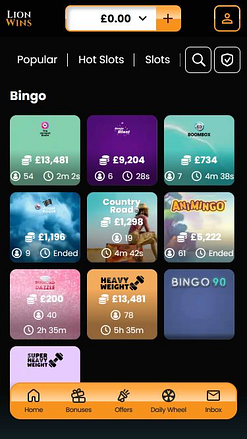 Бинго Lion Wins Casino для мобильных устройств