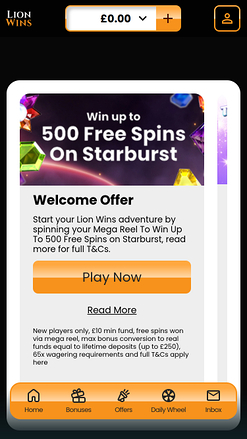 Lion Wins Casino Mobile Promotions