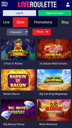 Jeux de casino mobiles de roulette en direct