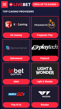 Développeurs de jeux mobiles de casino Livebet