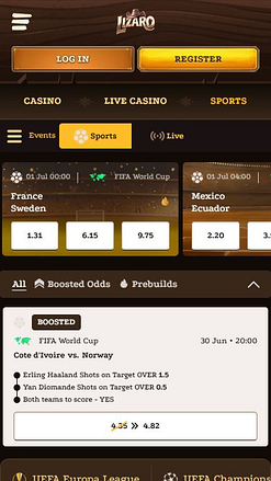 Lizaro Casino Mobile Sports