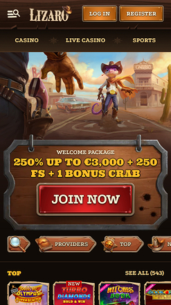 Домашняя страница казино Lizaro