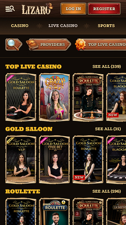 Lizaro Casino с живыми дилерами