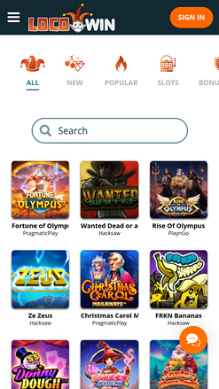 Giochi per dispositivi mobili del casinò Locowin