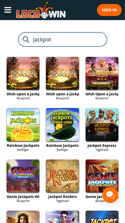 Jackpot mobile del casinò Locowin