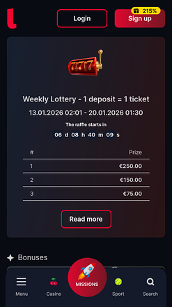 Lollybet Casino Mobile-Aktionen