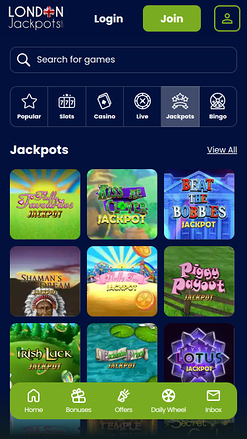 Jackpot mobile du casino London Jackpots