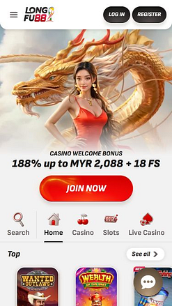 Page d'accueil mobile du casino LongFu88