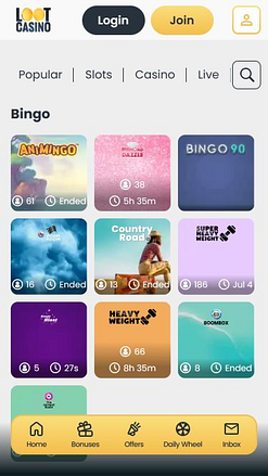 Мобильное бинго Loot Casino