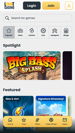 Jeux mobiles de casino Loot