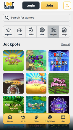 Jackpot mobile de Loot Casino