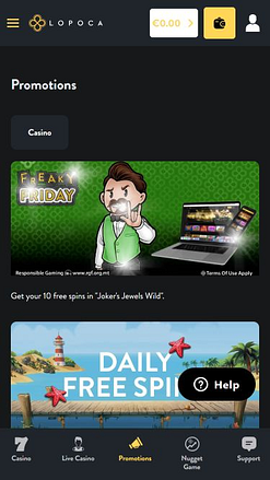 Lopoca Casino Mobile Promotions