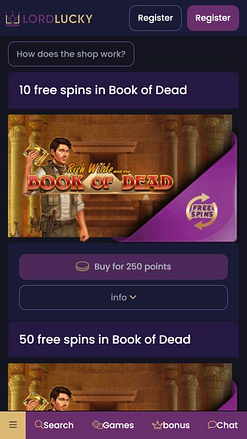 Negozio mobile di Lord Lucky Casino