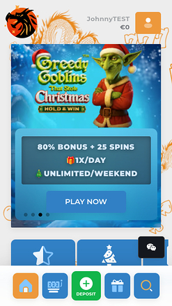 Page d'accueil mobile du casino Lord Of The Spins