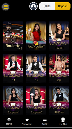 Casino mobile Lotus Asia avec croupier en direct