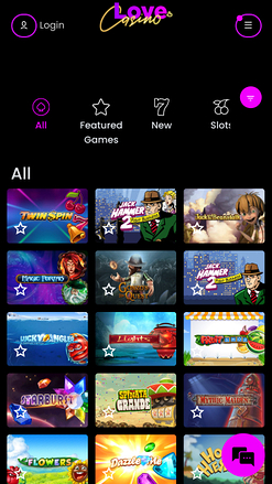 Jeux mobiles Lovecasino