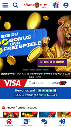 Página de inicio móvil de Lowen Play