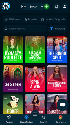 El crupier en vivo móvil más afortunado