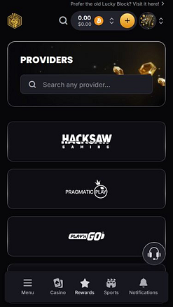 Desarrolladores de juegos móviles de Lucky Block Casino