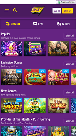 Jeux mobiles Lucky Casino