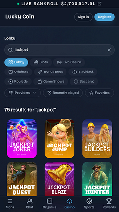 Lucky Coin Casino Mobile Jackpot