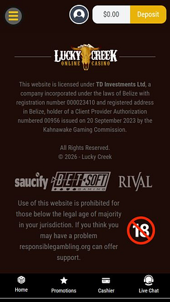 Desarrolladores de juegos móviles de Lucky Creek Casino