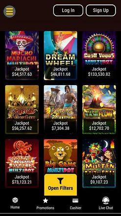 Jackpot móvil del casino Lucky Creek