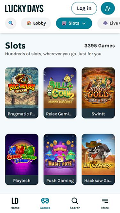Jeux mobiles de casino Lucky Days