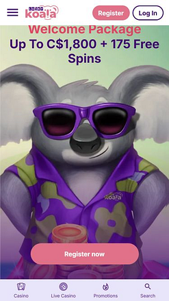 Lucky Koala Mobile Homepage