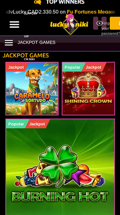 Jackpot mobile du casino Lucky Niki
