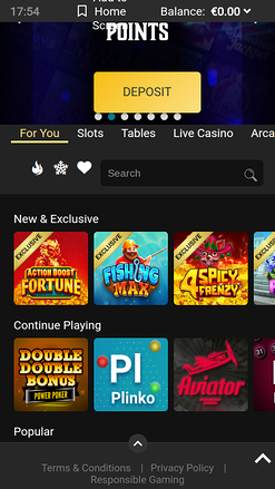 Juegos móviles del casino Lucky Nugget