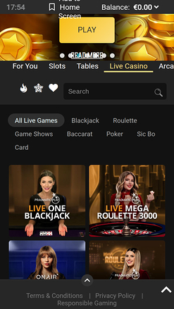 Casino móvil Lucky Nugget con crupier en vivo