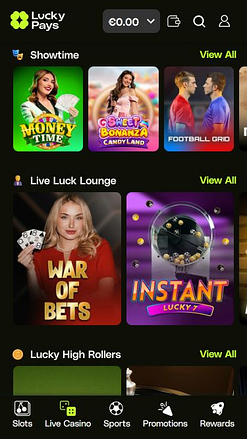 Casinò mobile Lucky Pays con croupier dal vivo