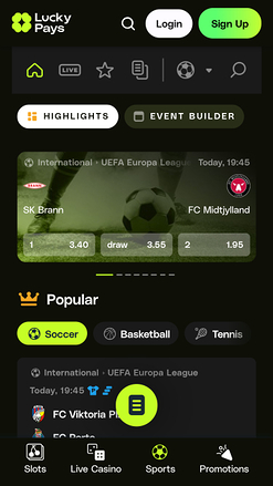 Lucky Pays Casino Mobile Sports