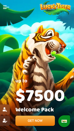 Page d'accueil mobile du casino Lucky Tiger