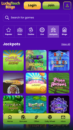 Jackpot mobile Lucky Touch Bingo