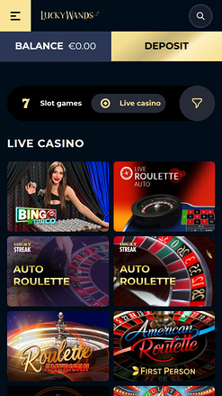 Lucky Wands Casino Mobile Live Dealer